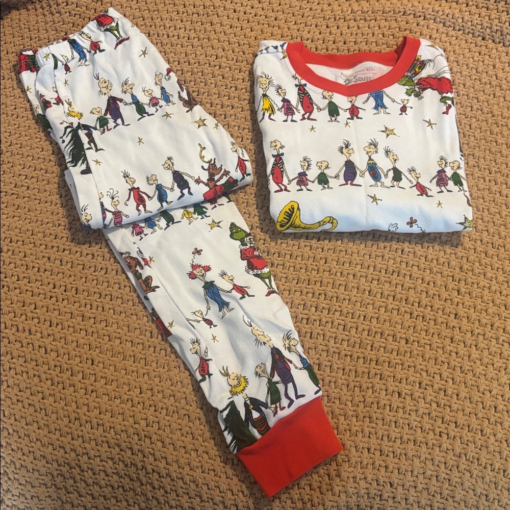 Pottery Barn Kids Dr. Seuss Pajama Top with Red Trim